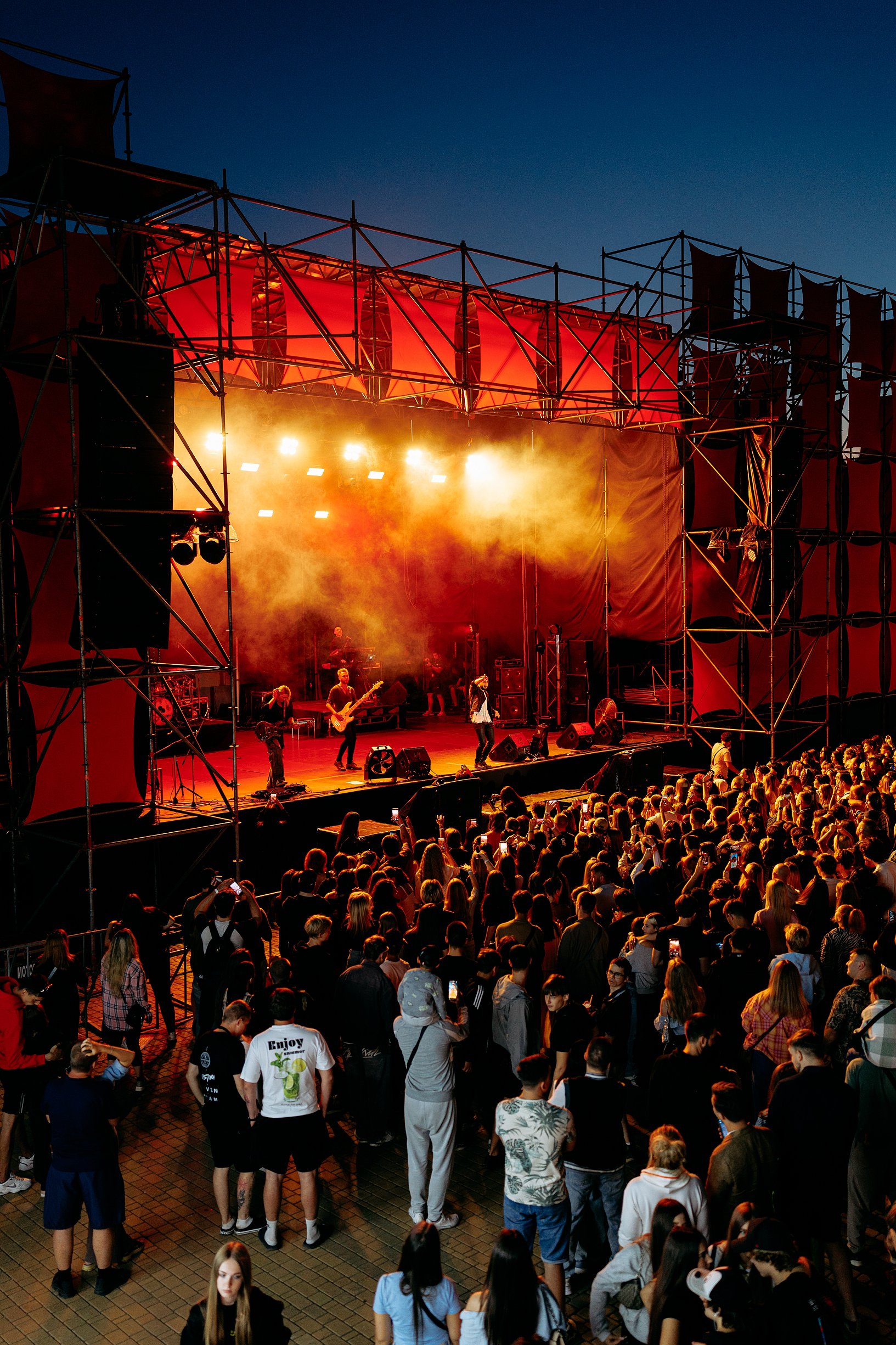 Custom cars and visitors at the KYIV CAR FEST show during ECHO FEST